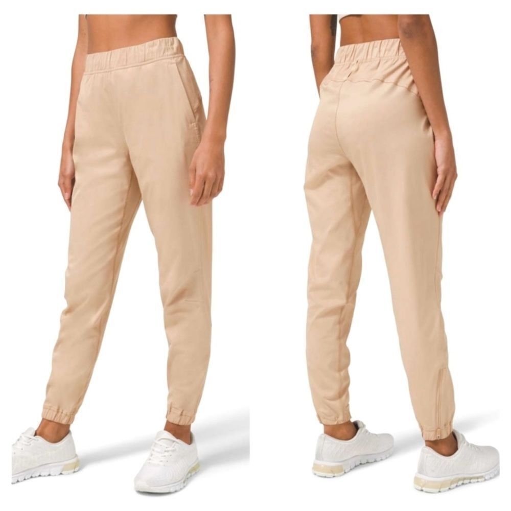 Lululemon Cafe Au Lait Adapted State High-Rise Full Length Zipper Ankle Joggers